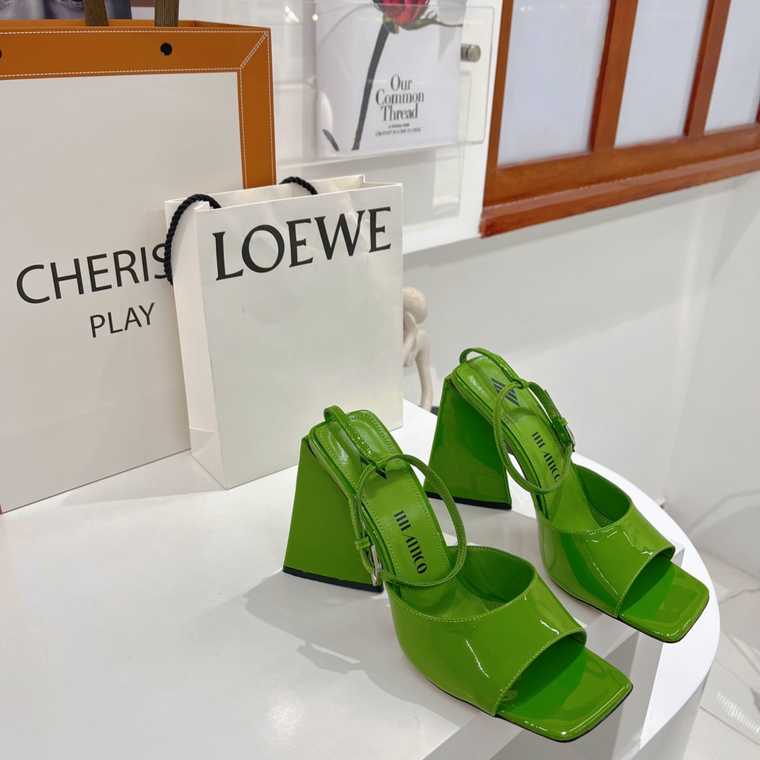 The Attico ''Piper'' Neon Emerald Sandal - PerfectKickZ
