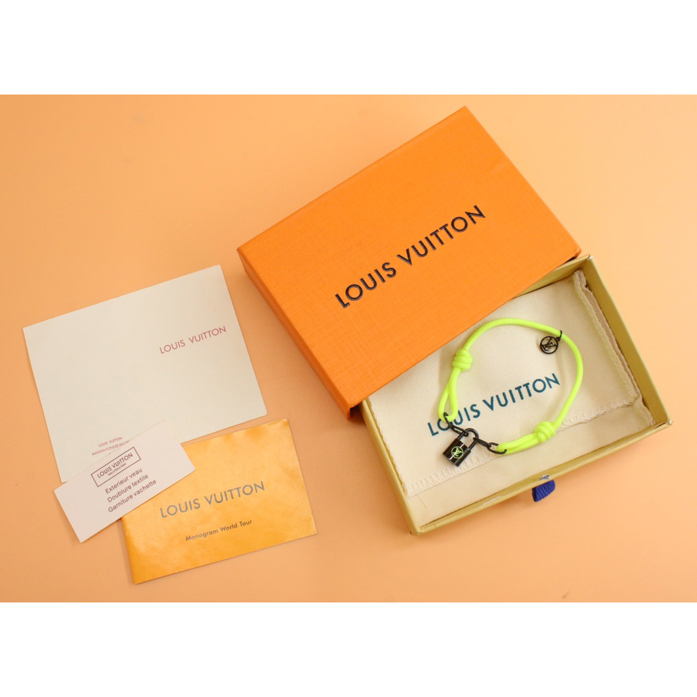 Louis Vuitton Silver Lockit X Virgil Abloh Bracelet, Black Titanium     Q05268 - PerfectKickZ