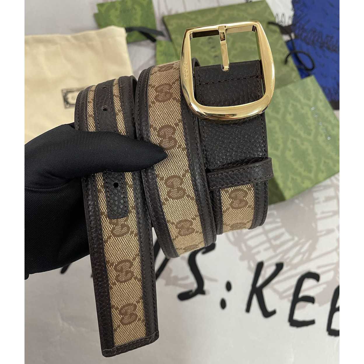 Gucci GG Belt With Square Buckle - PerfectKickZ