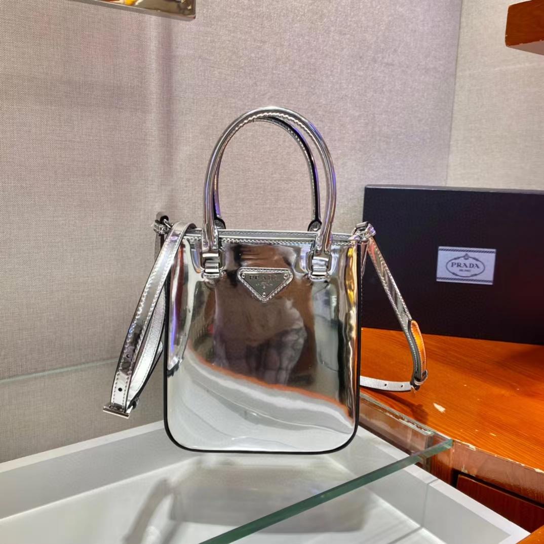 Prada Small Brushed Leather Tote(17.5-15-5cm) - PerfectKickZ