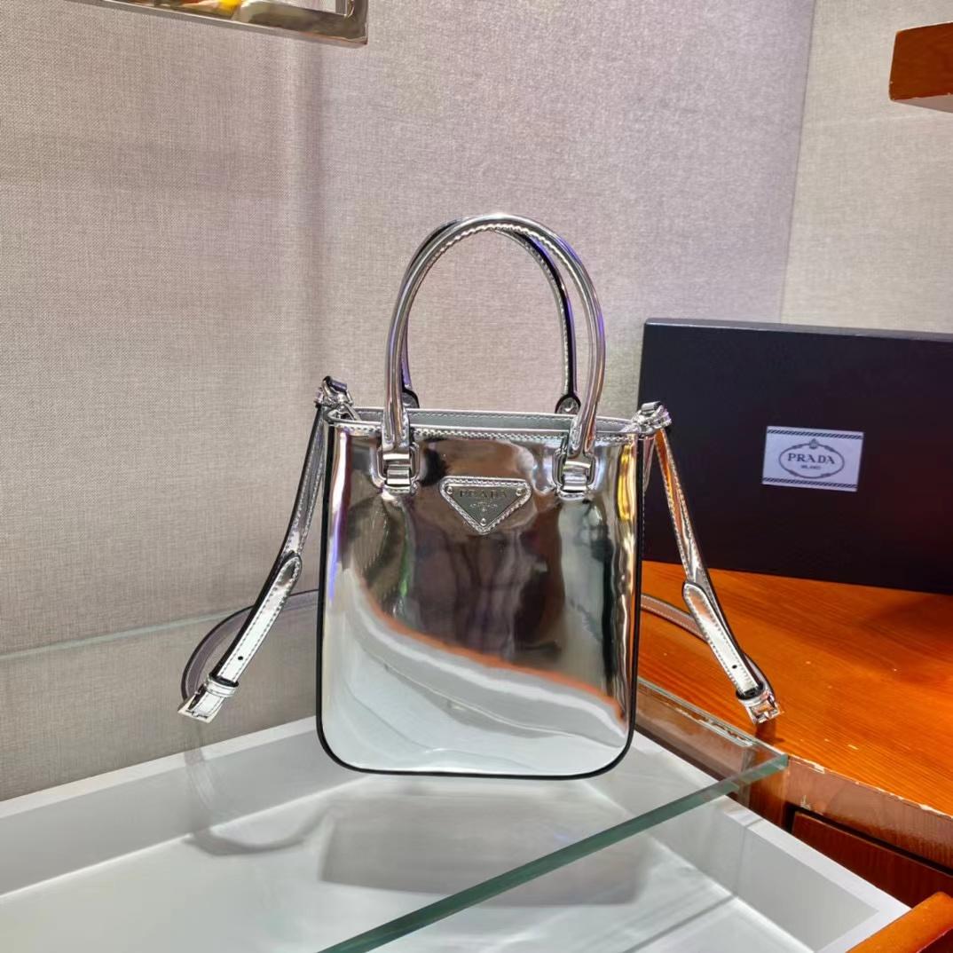 Prada Small Brushed Leather Tote(17.5-15-5cm) - PerfectKickZ