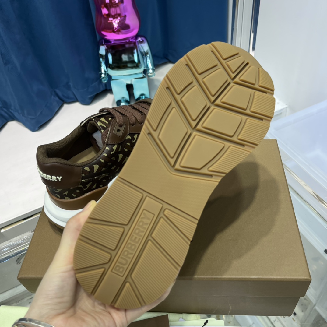 Burberry Monogram Nylon And Leather Sneakers - PerfectKickZ