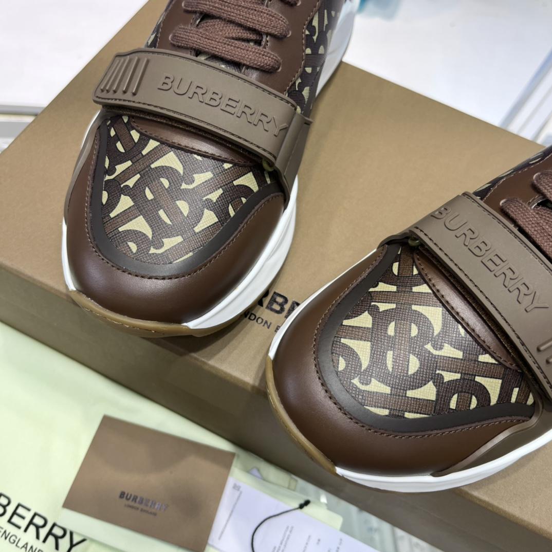 Burberry Monogram Nylon And Leather Sneakers - PerfectKickZ