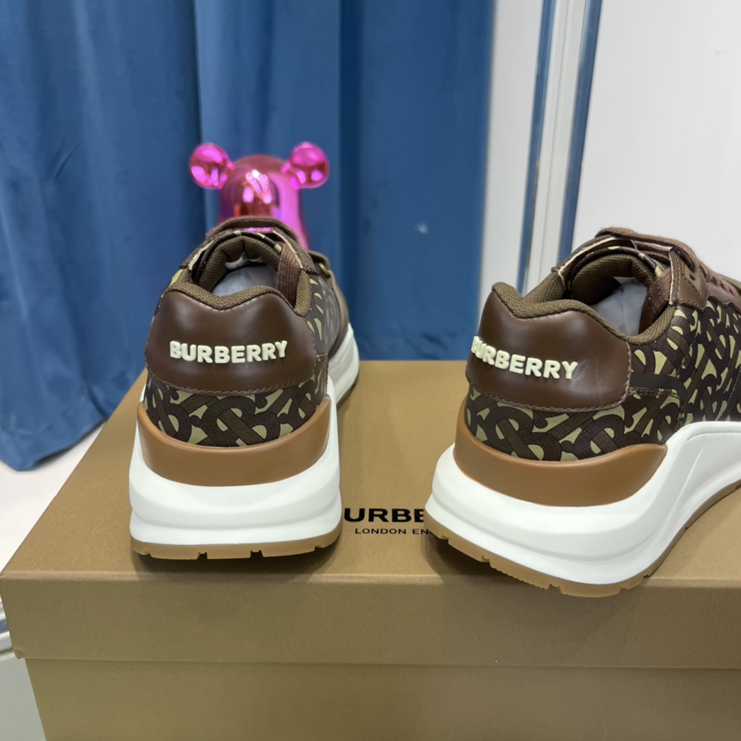 Burberry Monogram Nylon And Leather Sneakers - PerfectKickZ