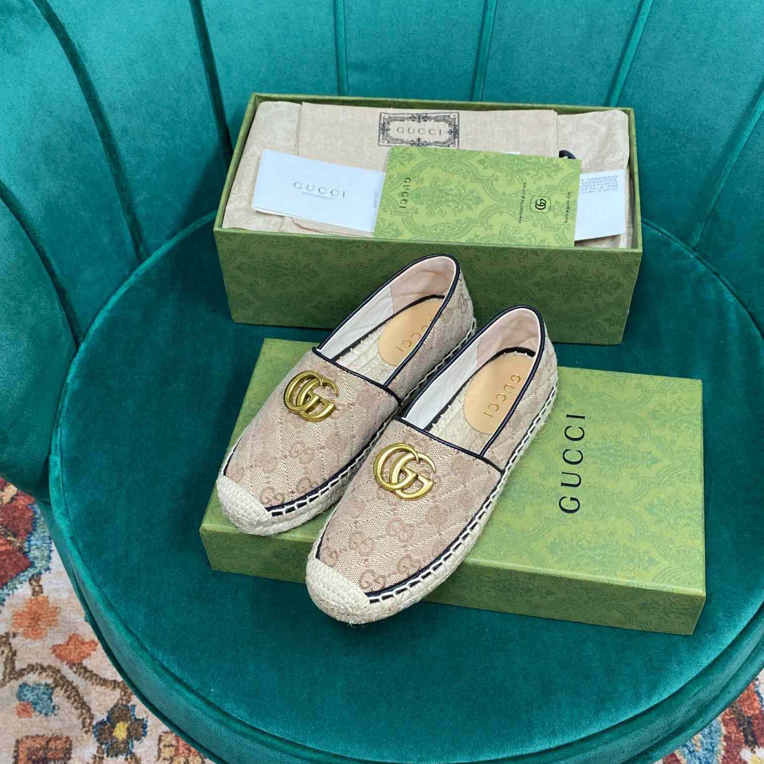 Gucci Women's GG Matelassé Canvas Espadrille - PerfectKickZ