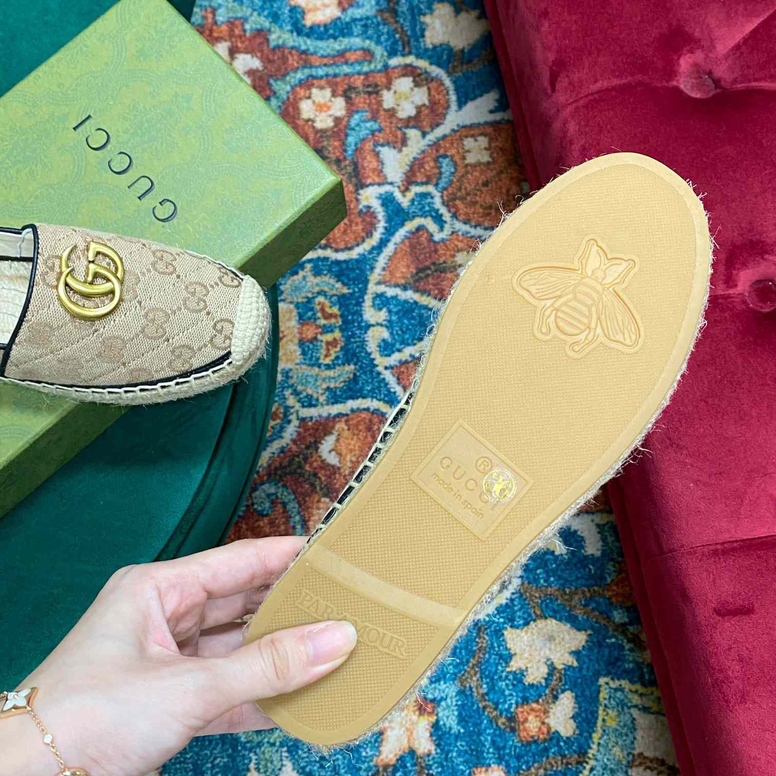 Gucci Women's GG Matelassé Canvas Espadrille - PerfectKickZ