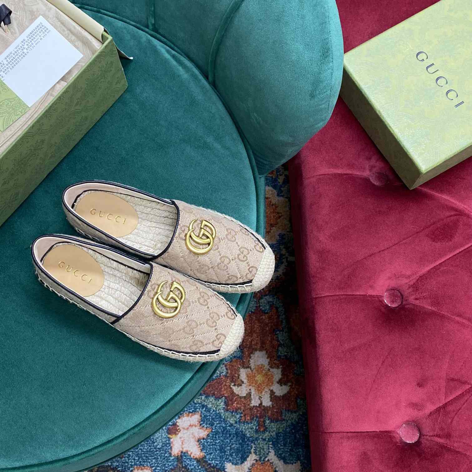 Gucci Women's GG Matelassé Canvas Espadrille - PerfectKickZ