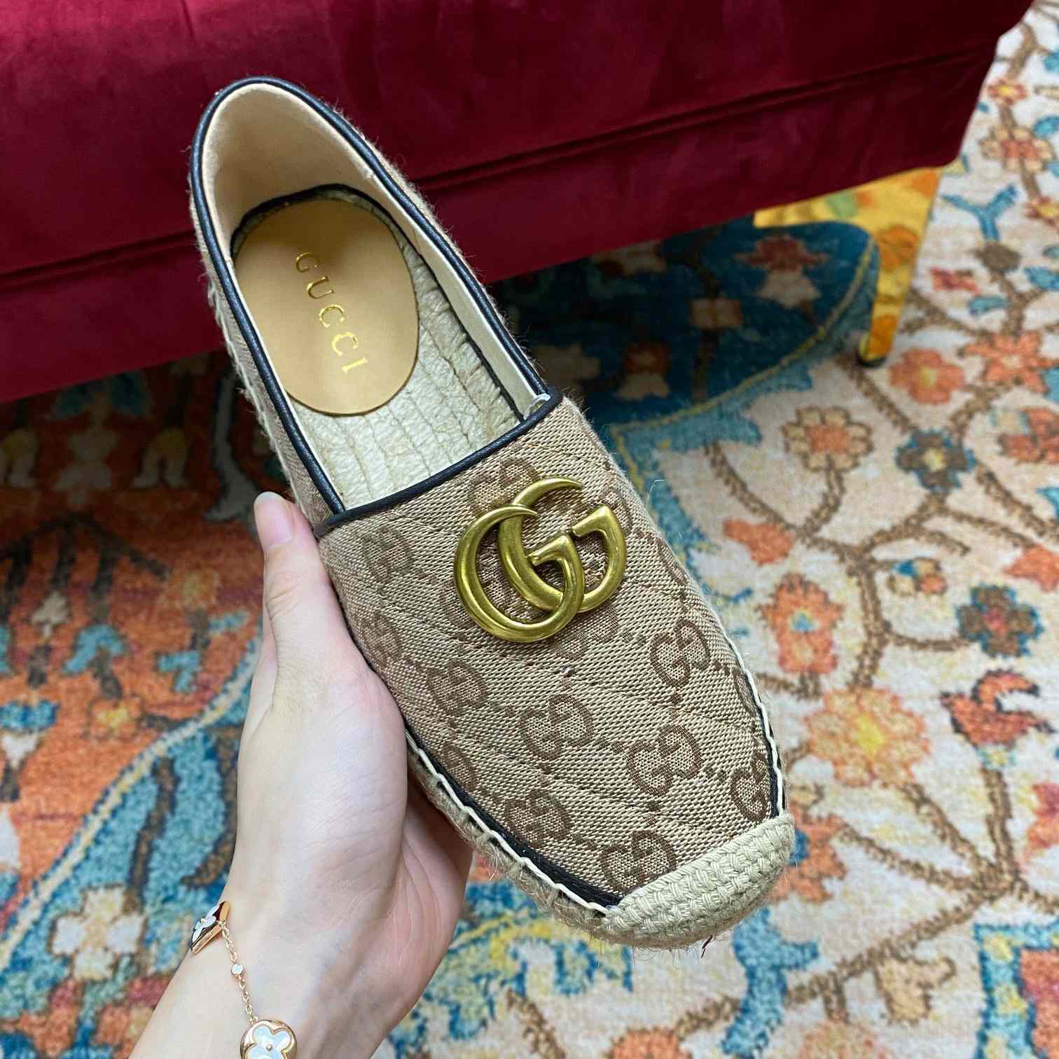 Gucci Women's GG Matelassé Canvas Espadrille - PerfectKickZ