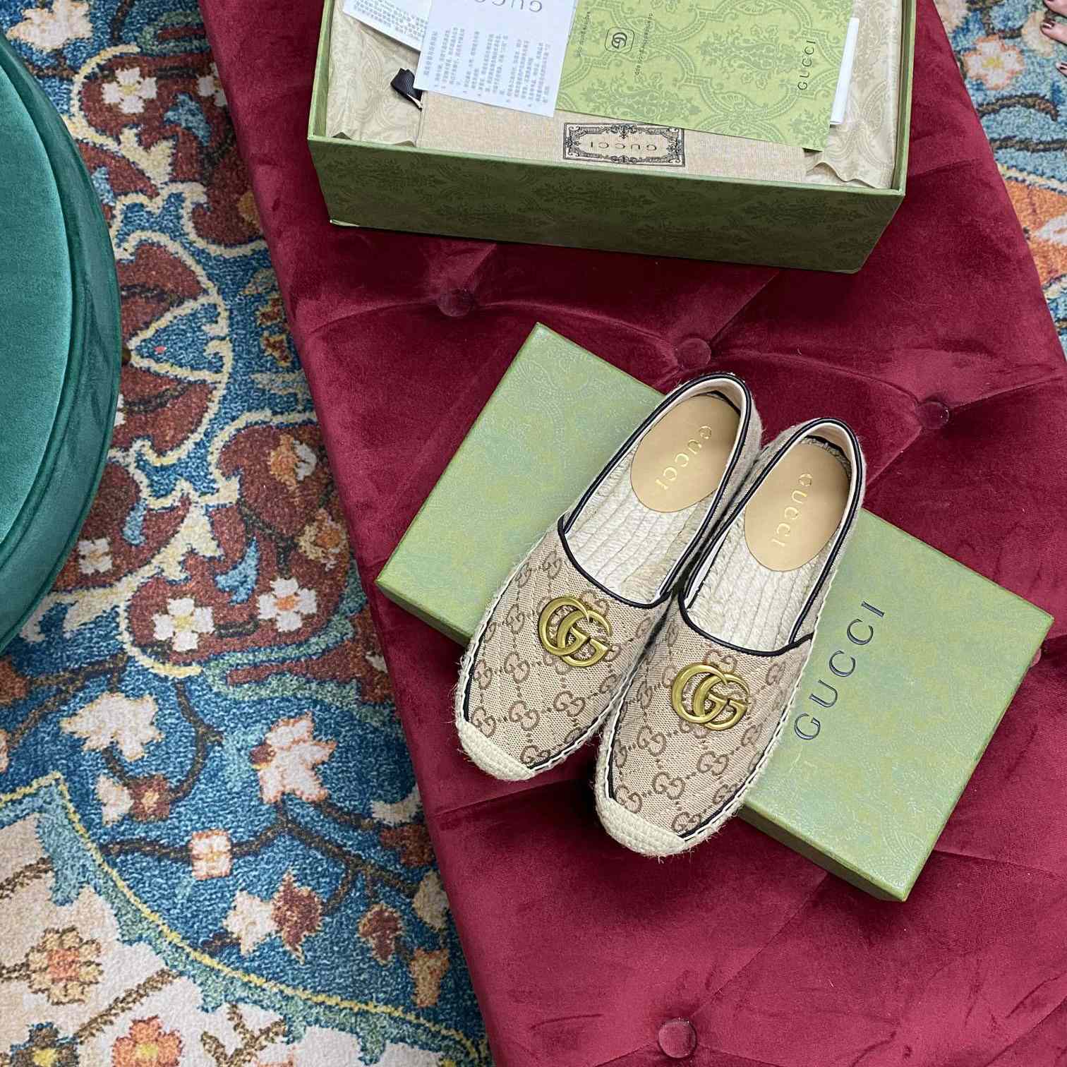 Gucci Women's GG Matelassé Canvas Espadrille - PerfectKickZ