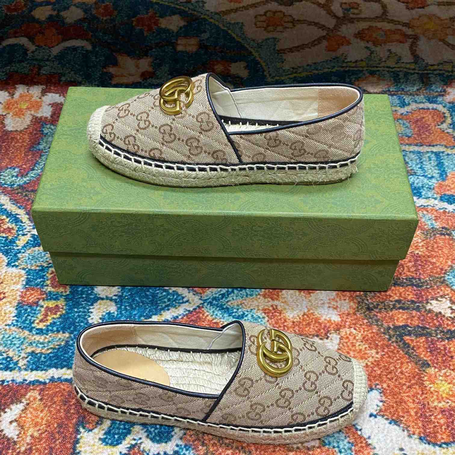 Gucci Women's GG Matelassé Canvas Espadrille - PerfectKickZ