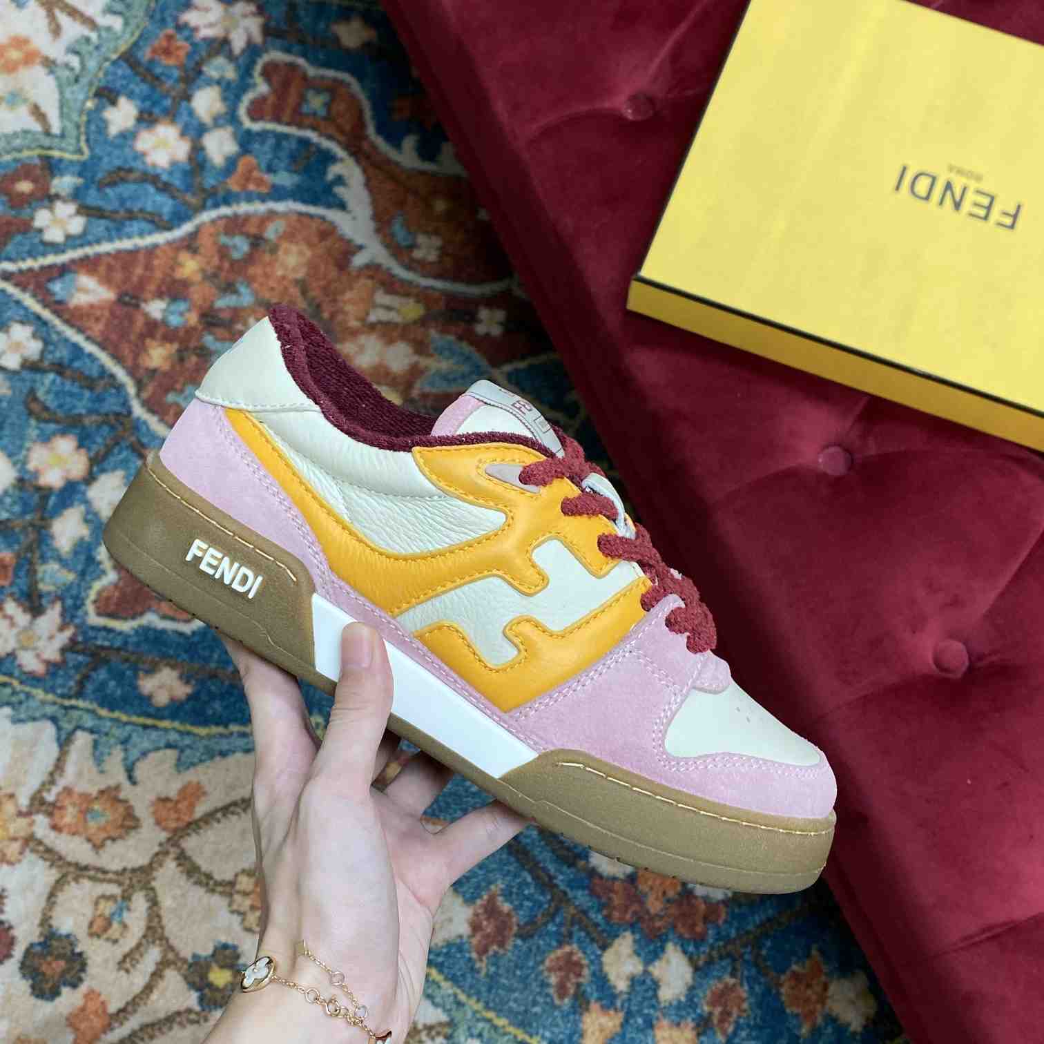 Fendi Match Pink Suede Low-Tops Sneakers  - PerfectKickZ