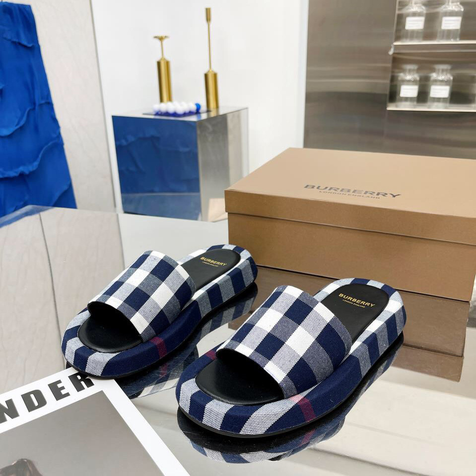 Burberry Check Cotton Slides - PerfectKickZ
