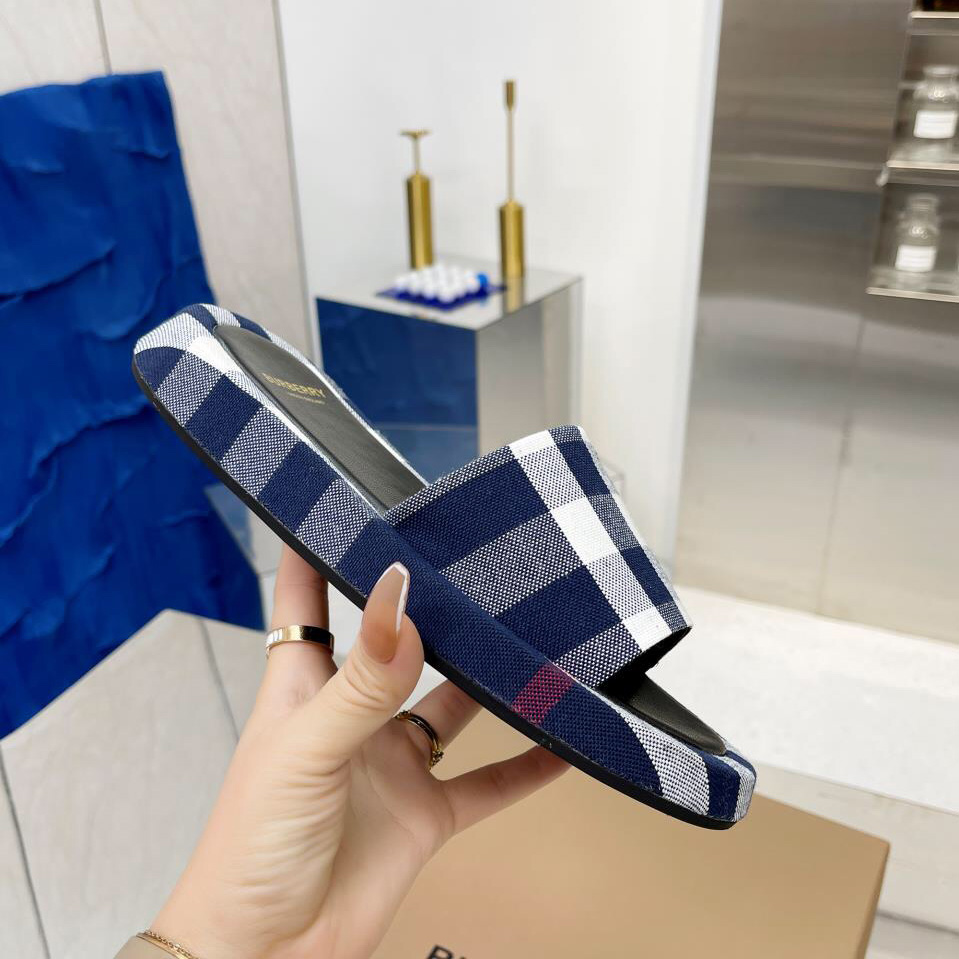 Burberry Check Cotton Slides - PerfectKickZ