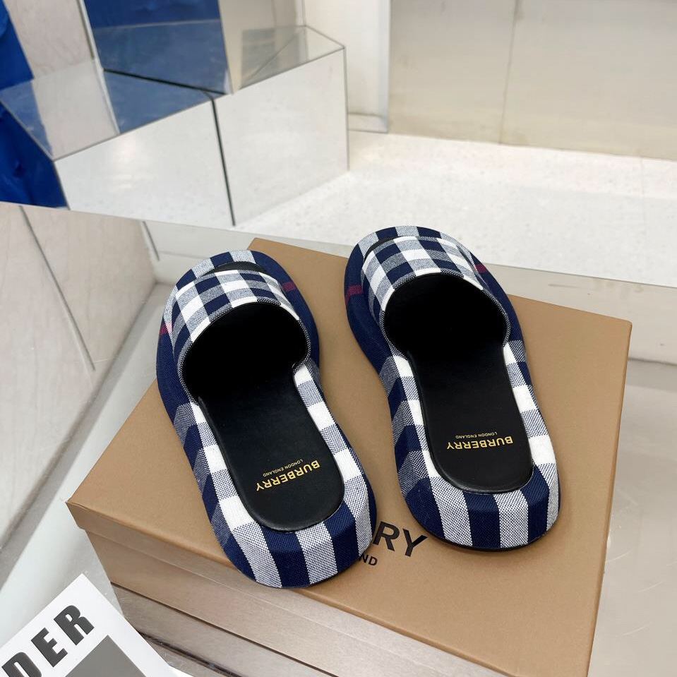 Burberry Check Cotton Slides - PerfectKickZ