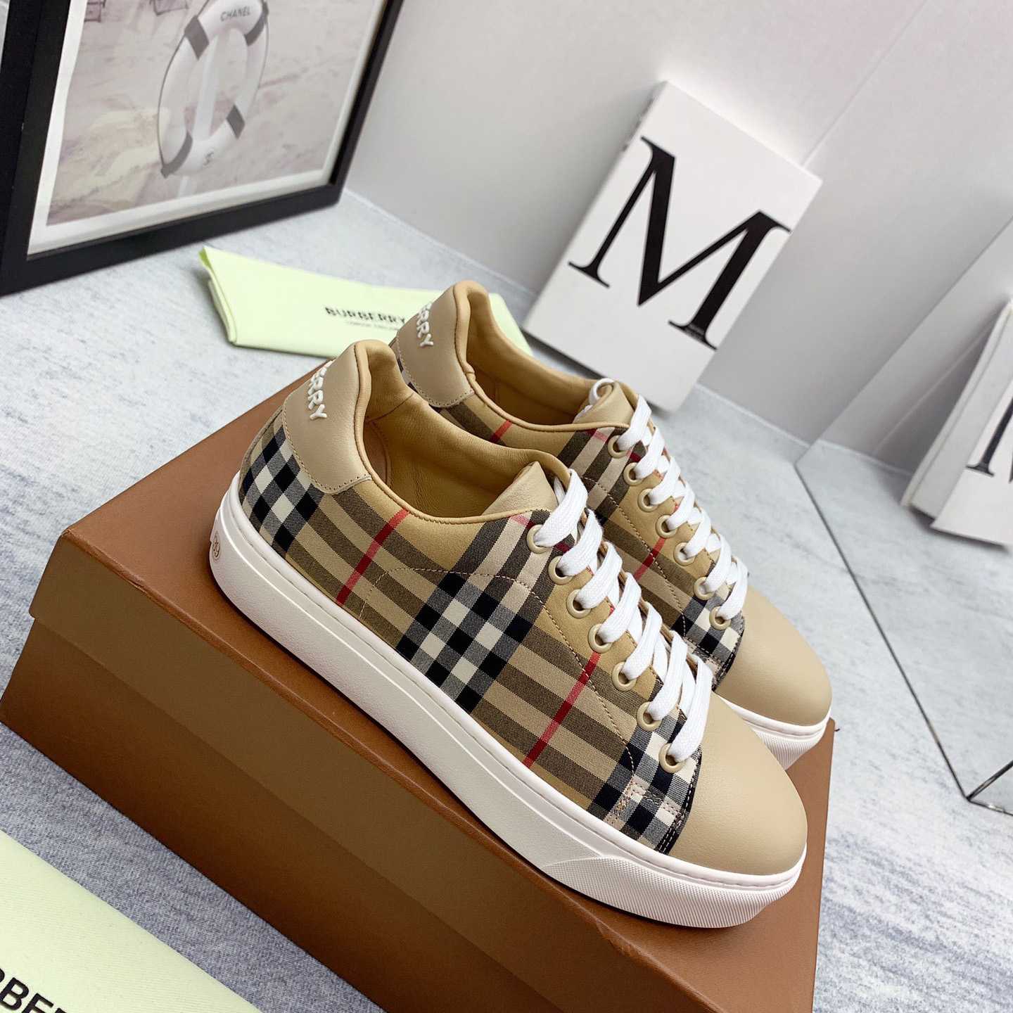 Burberry Vintage Check and Leather Sneakers - PerfectKickZ