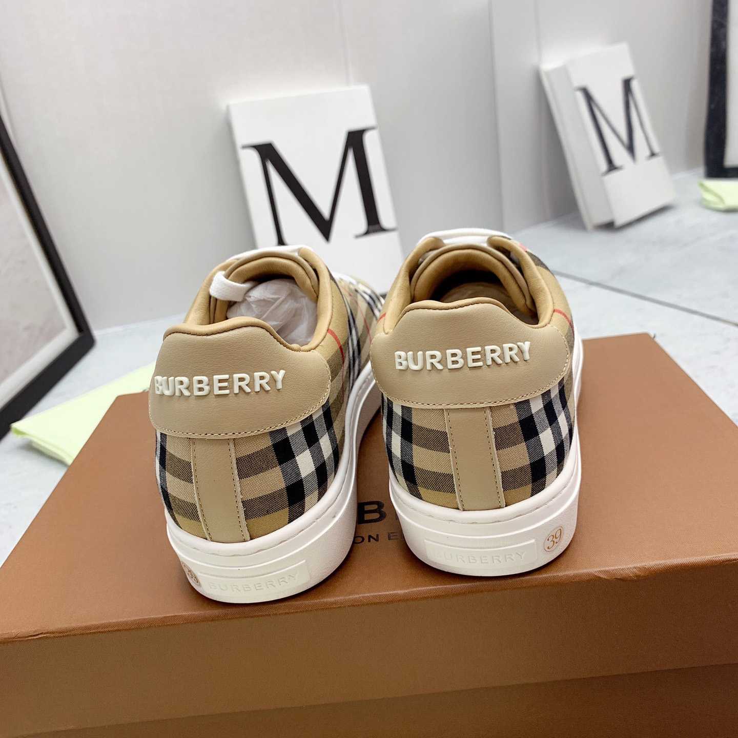 Burberry Vintage Check and Leather Sneakers - PerfectKickZ