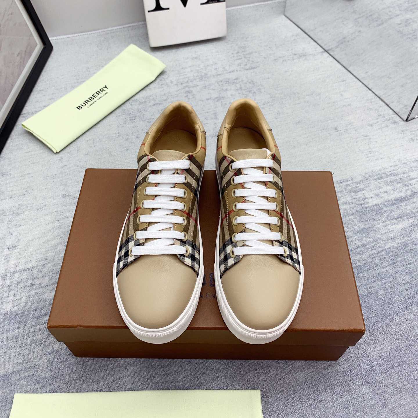 Burberry Vintage Check and Leather Sneakers - PerfectKickZ