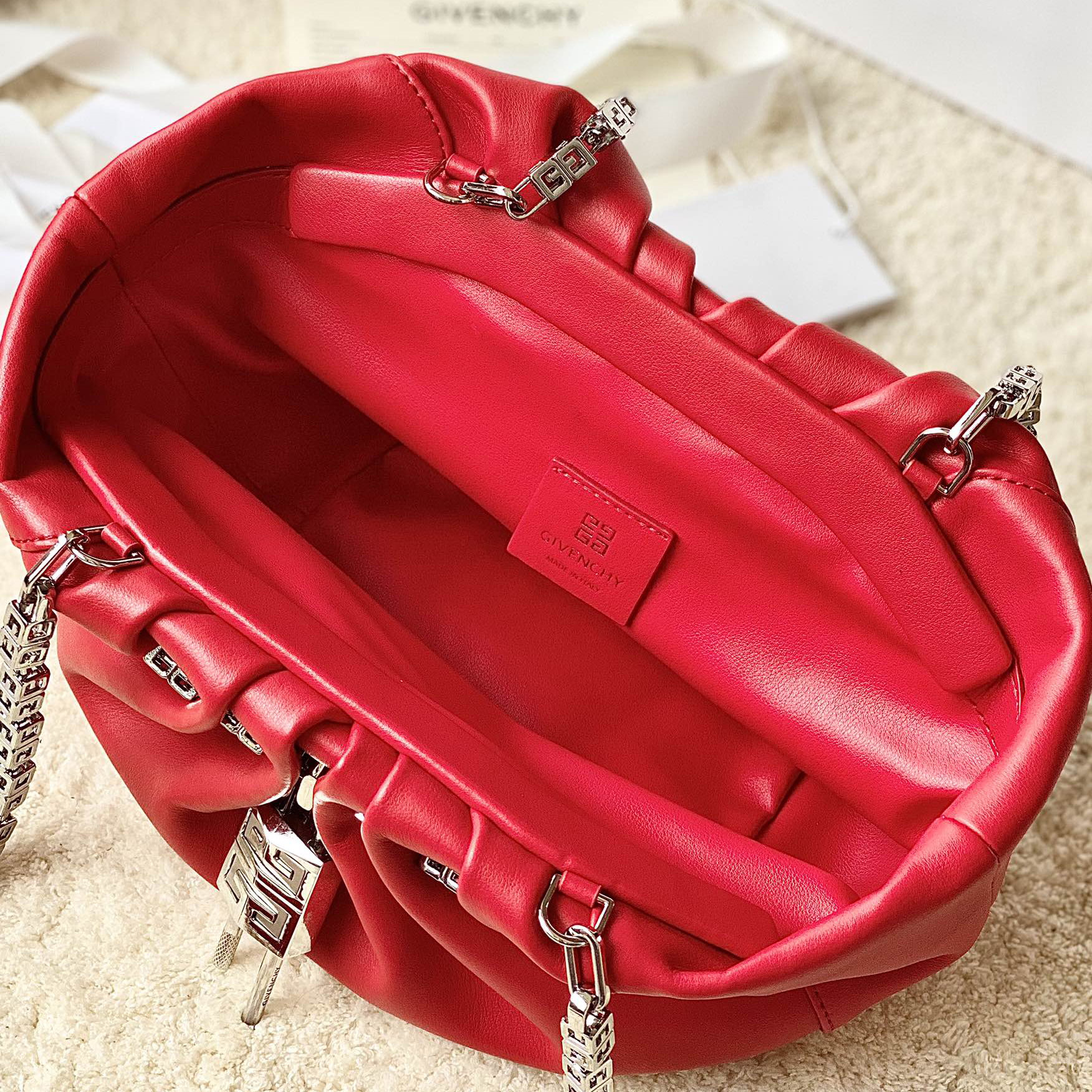 Givenchy Small Kenny Bag In Smooth Leather - Red(32-22-17cm) - PerfectKickZ