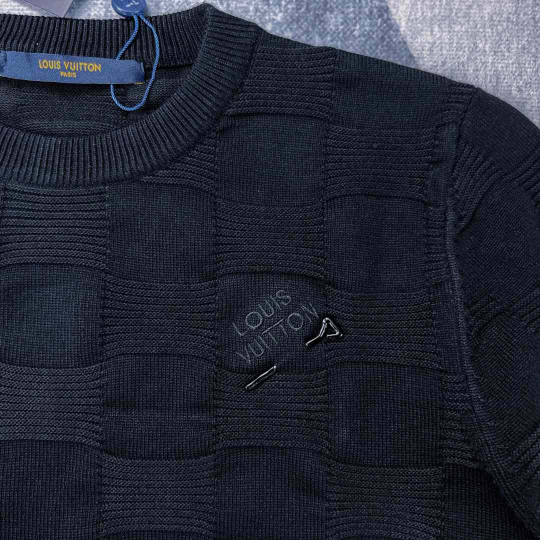 Louis Vuitton Damier Stitch Crewneck      1AA4MC - PerfectKickZ