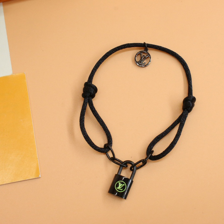 Louis Vuitton  Silver Lockit X Virgil Abloh Bracelet, Black Titanium     Q05270 - PerfectKickZ