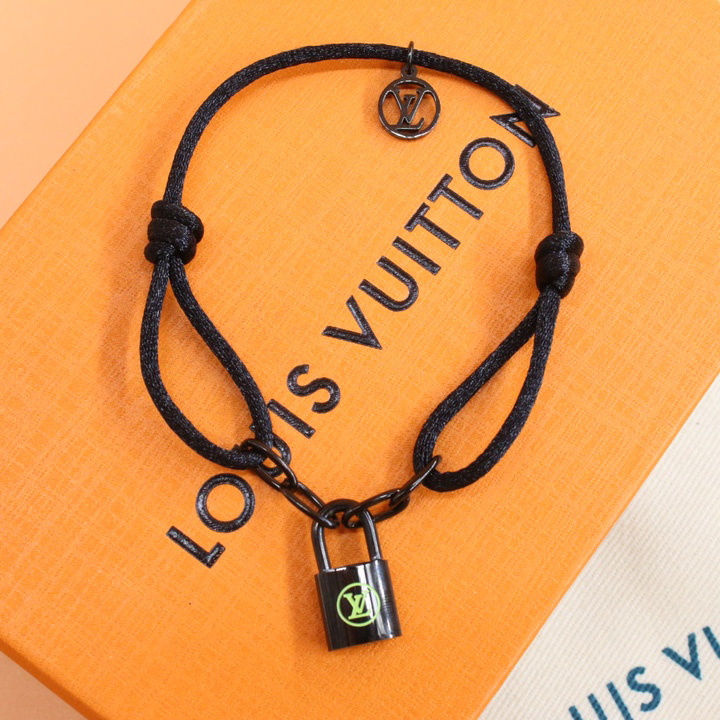 Louis Vuitton  Silver Lockit X Virgil Abloh Bracelet, Black Titanium     Q05270 - PerfectKickZ