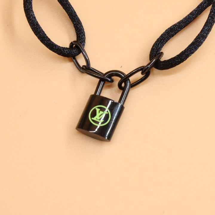 Louis Vuitton  Silver Lockit X Virgil Abloh Bracelet, Black Titanium     Q05270 - PerfectKickZ