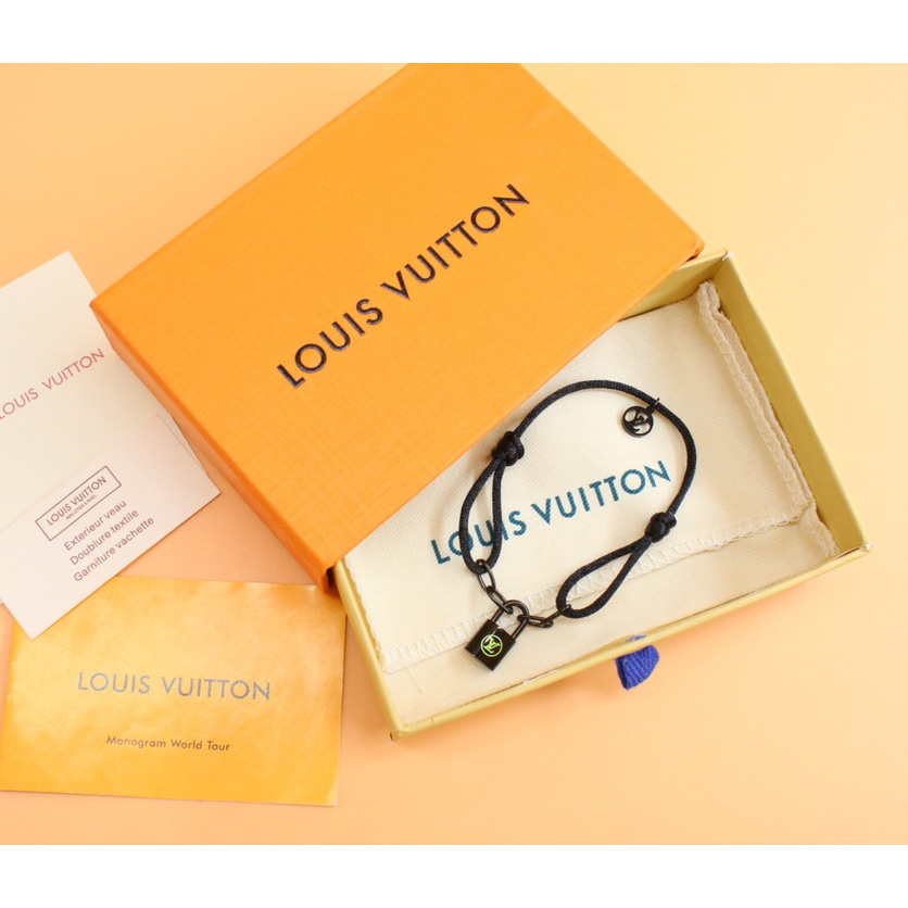 Louis Vuitton  Silver Lockit X Virgil Abloh Bracelet, Black Titanium     Q05270 - PerfectKickZ