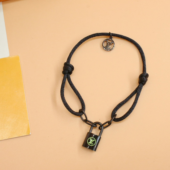 Louis Vuitton  Silver Lockit X Virgil Abloh Bracelet, Black Titanium     Q05270 - PerfectKickZ