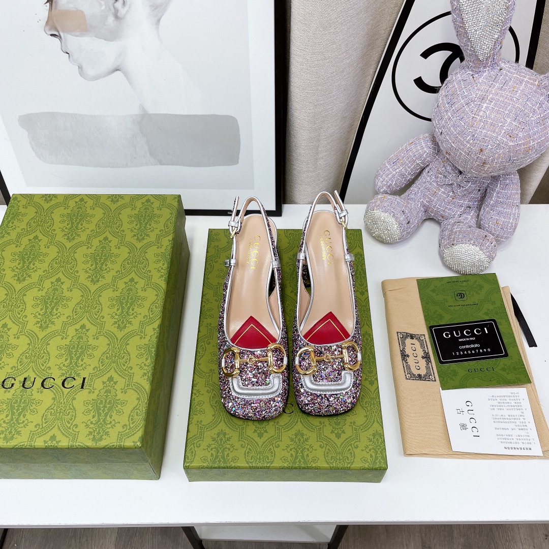 Gucci Lovelight Mid-Heel Slingback With Horsebit - PerfectKickZ
