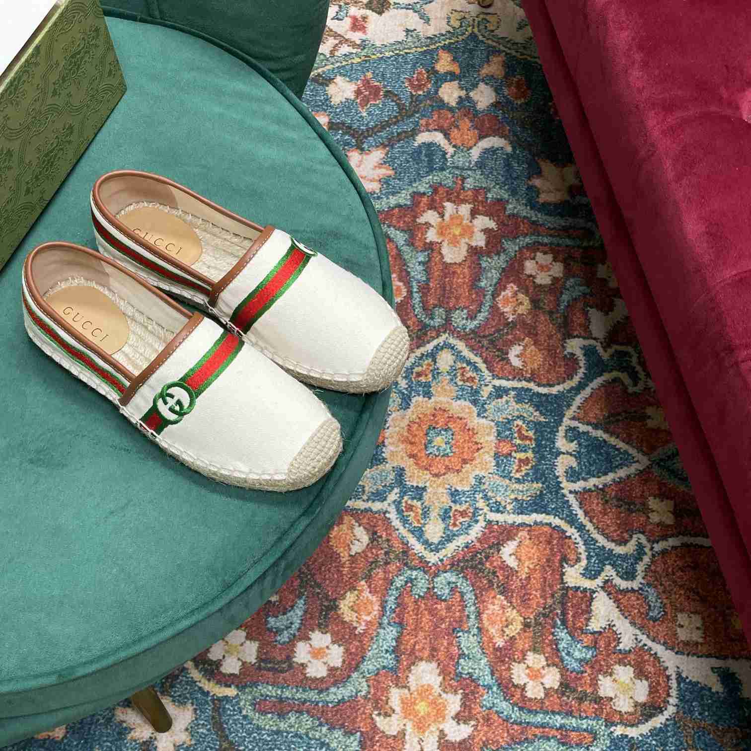 Gucci Embroidered Canvas & Leather Espadrille - PerfectKickZ