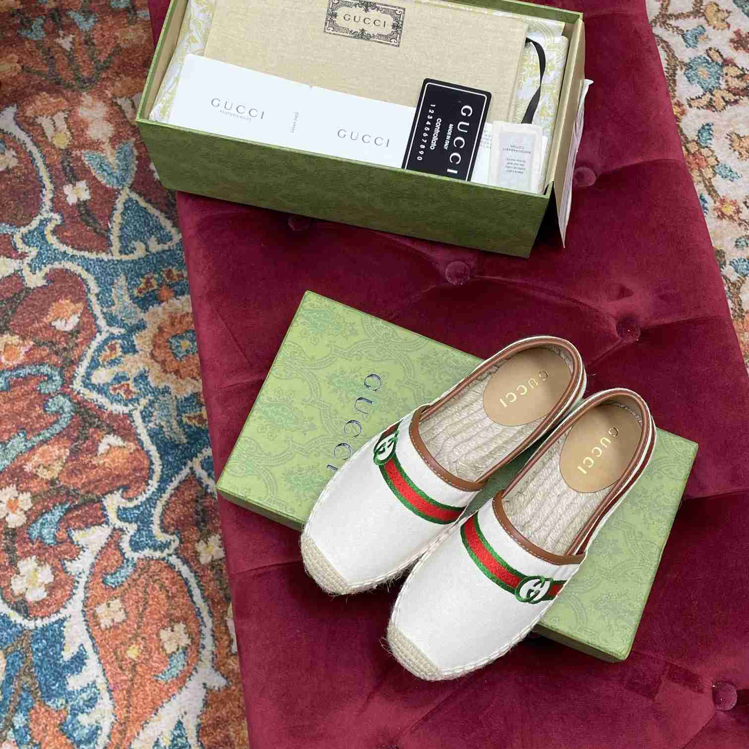 Gucci Embroidered Canvas & Leather Espadrille - PerfectKickZ