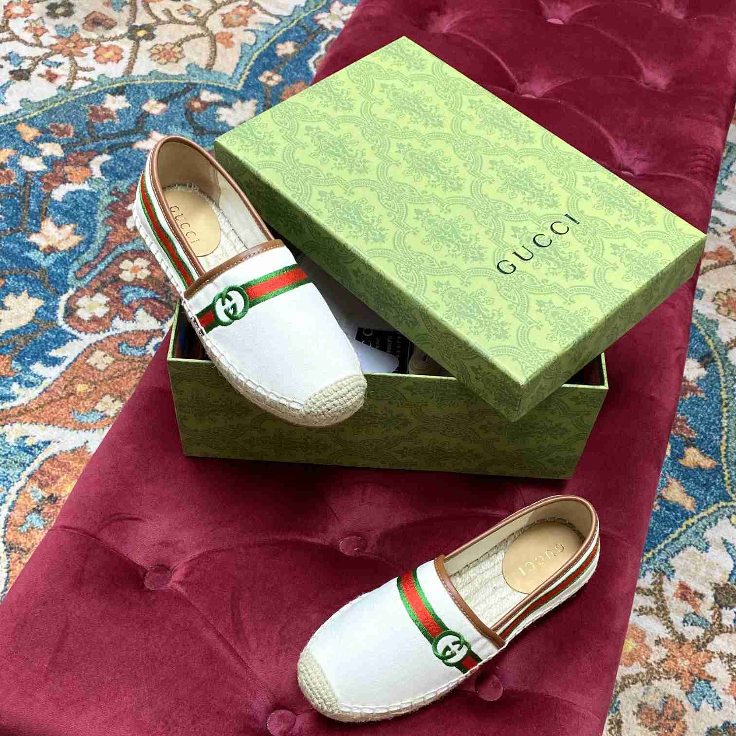 Gucci Embroidered Canvas & Leather Espadrille - PerfectKickZ