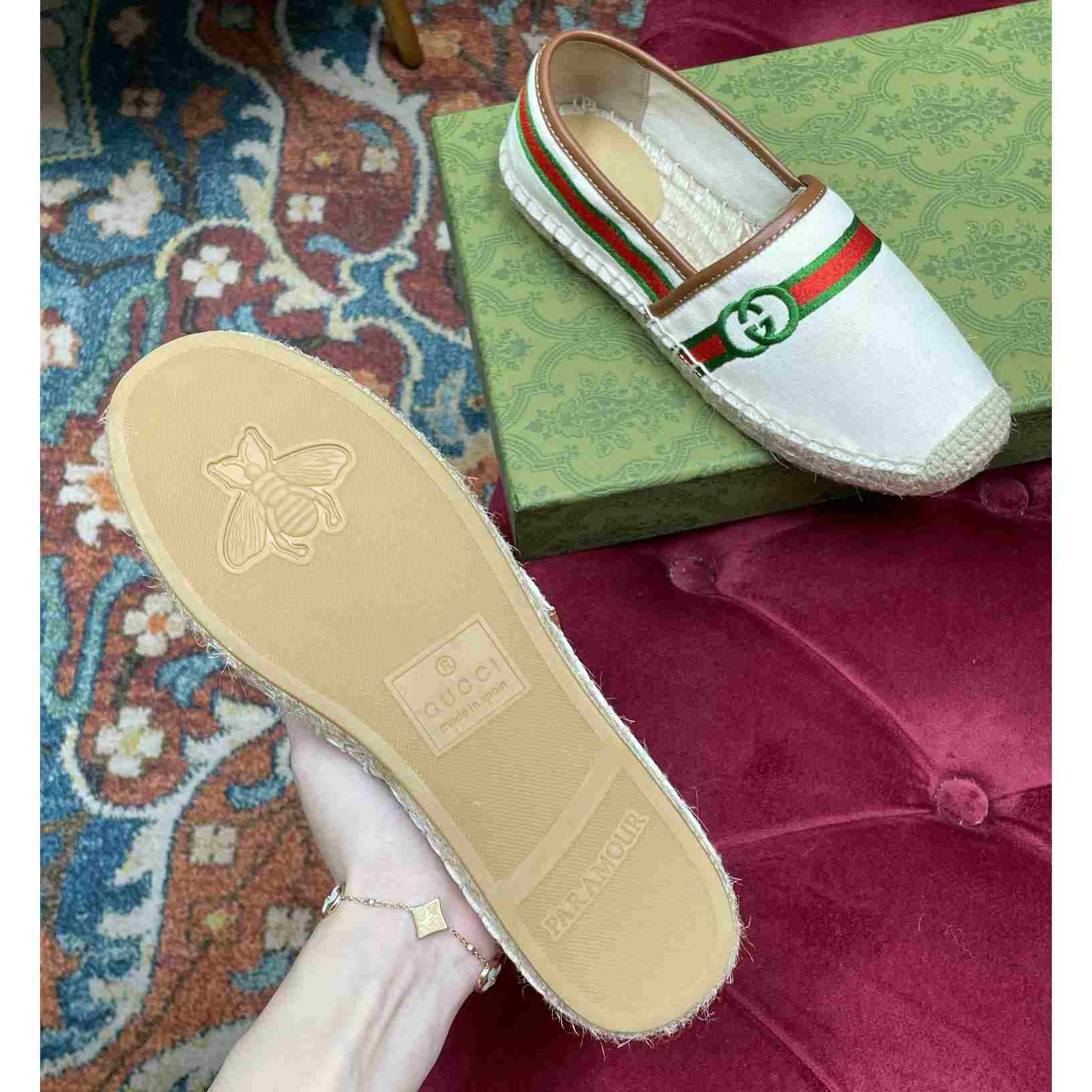 Gucci Embroidered Canvas & Leather Espadrille - PerfectKickZ