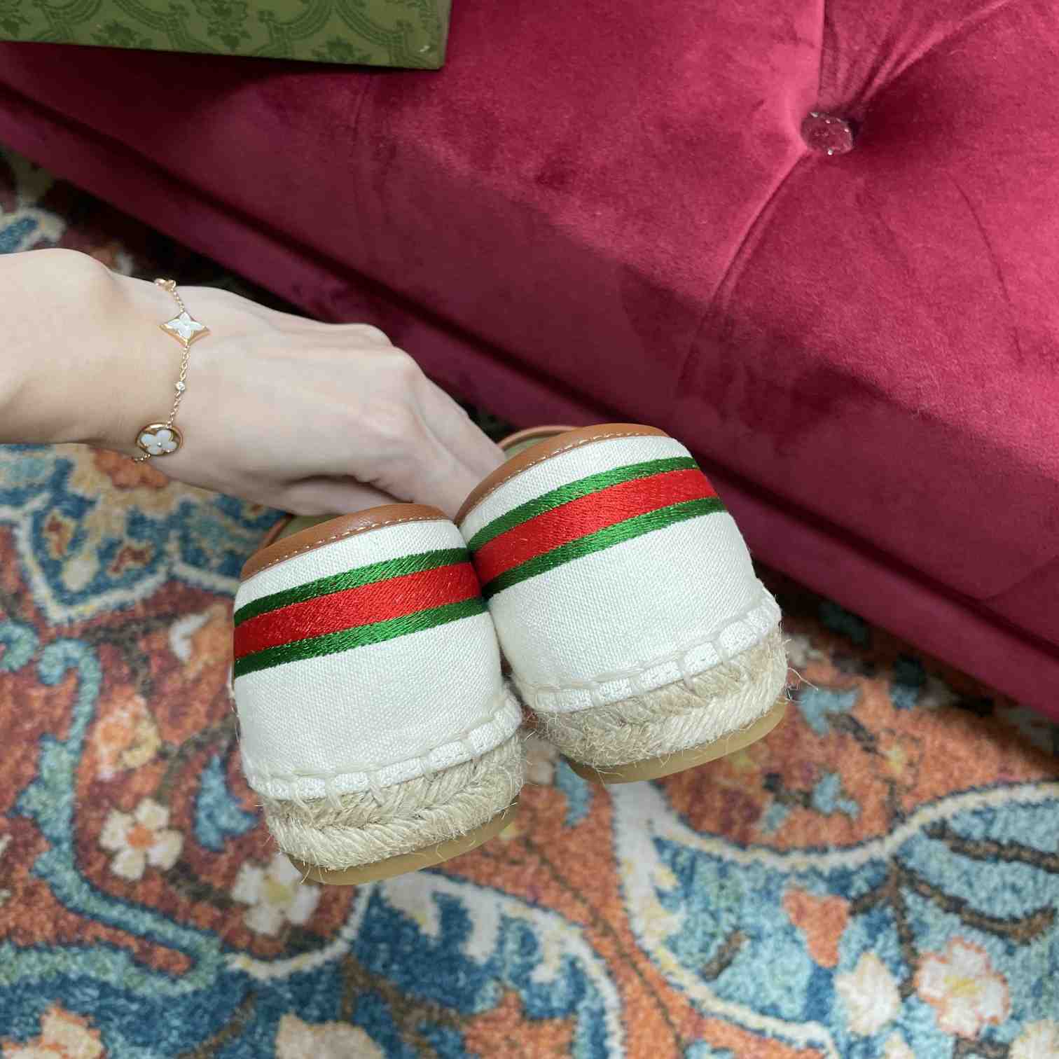 Gucci Embroidered Canvas & Leather Espadrille - PerfectKickZ