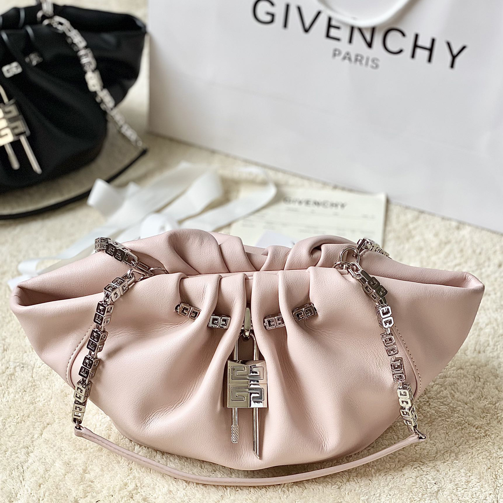 Givenchy Small Kenny Bag In Smooth Leather - Blossom Pink(32-22-17cm) - PerfectKickZ