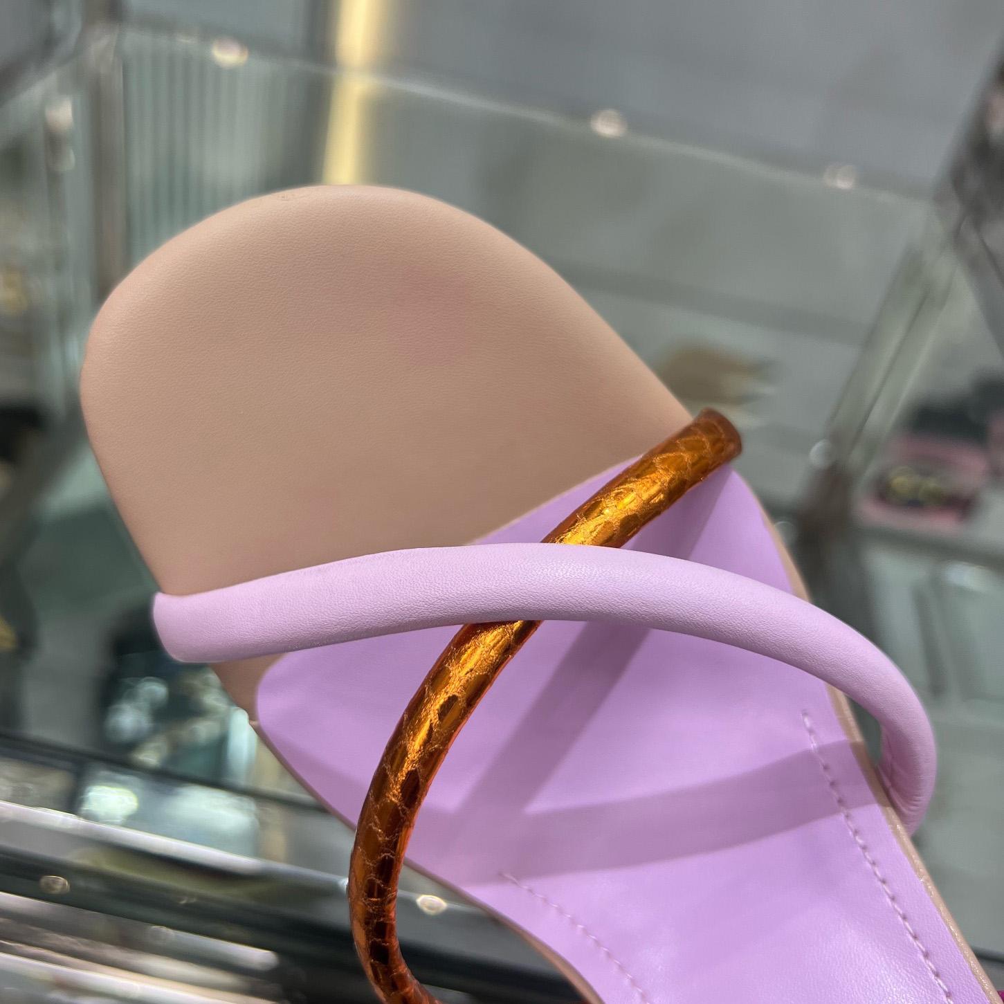 Fendi First Pink Nappa Leather High-Heeled Sandals - PerfectKickZ