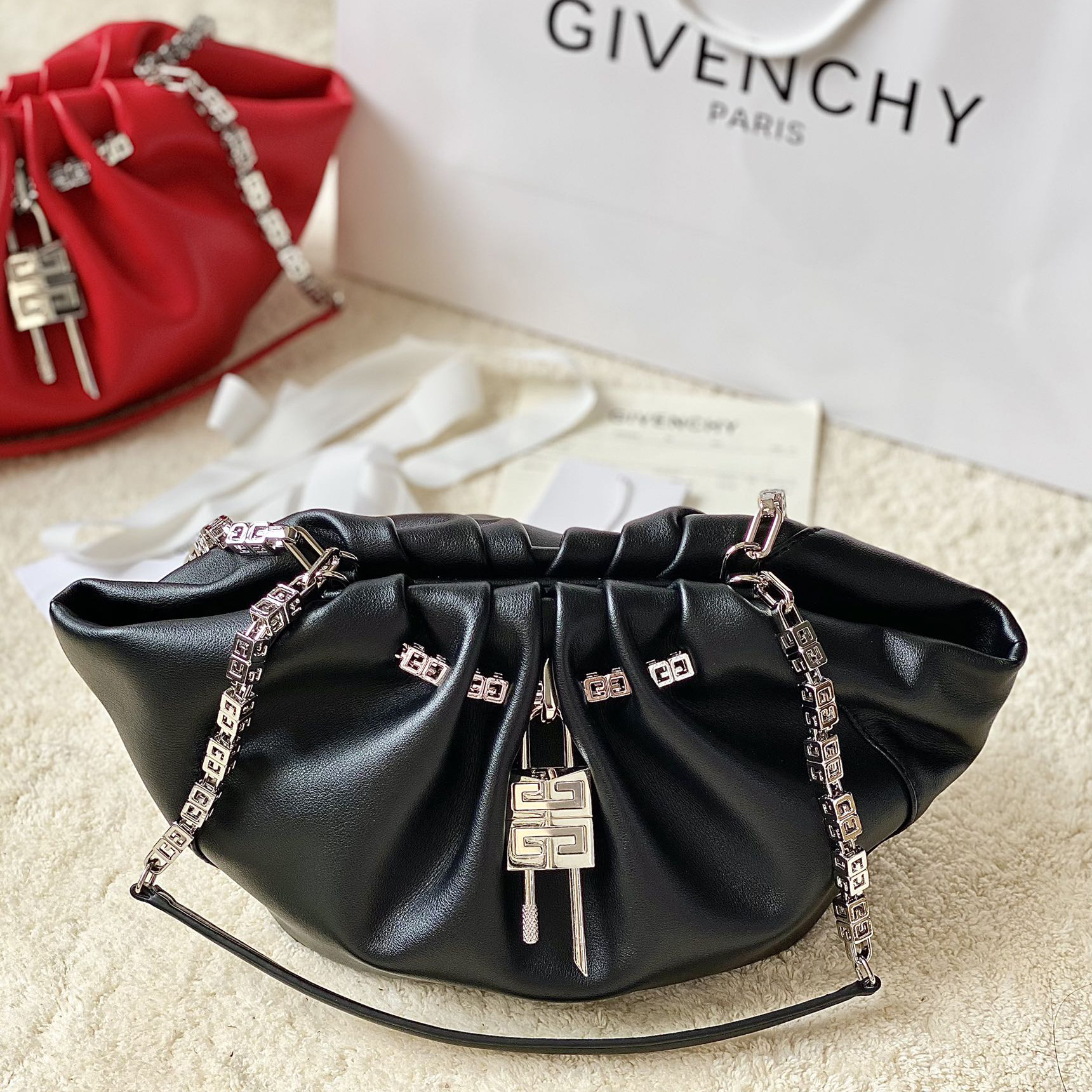 Givenchy Small Kenny Bag In Smooth Leather - Black(32-22-17cm) - PerfectKickZ