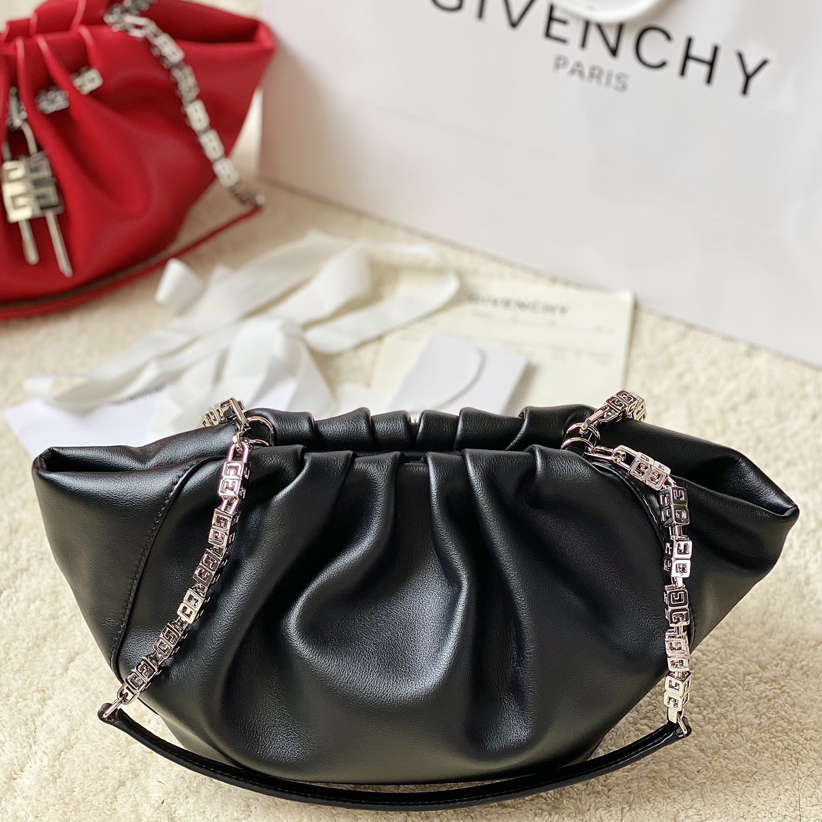 Givenchy Small Kenny Bag In Smooth Leather - Black(32-22-17cm) - PerfectKickZ