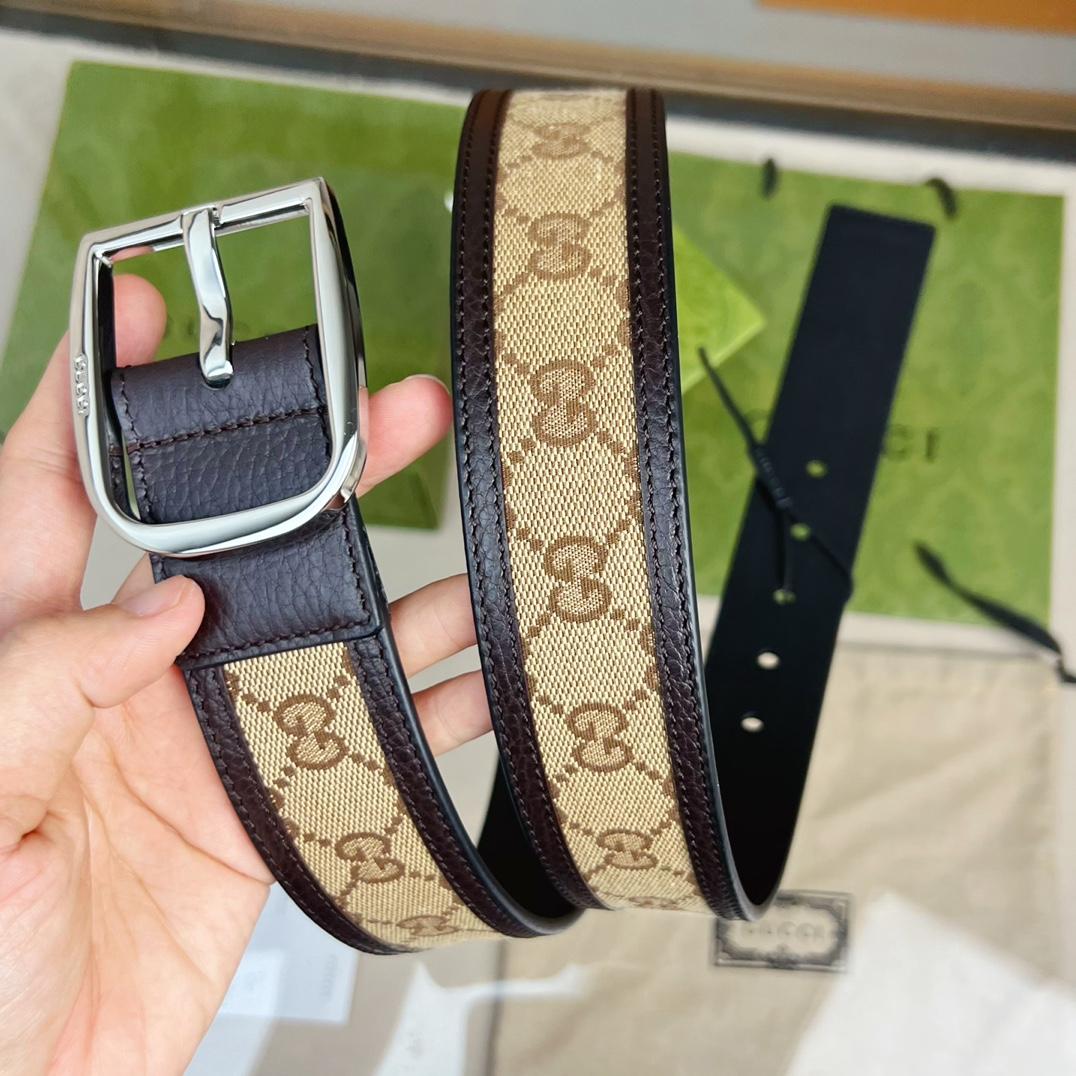 Gucci GG Belt With Square Buckle - PerfectKickZ