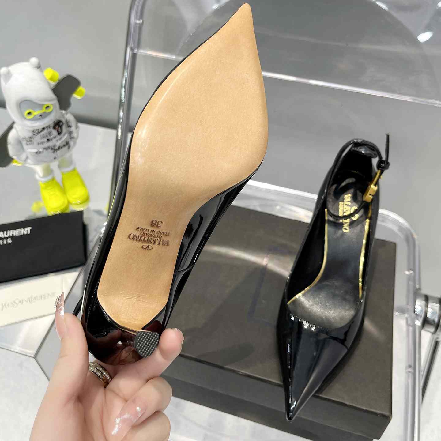 Valenti Garavani Tan-Go  Patent Leather Pump 85MM - PerfectKickZ