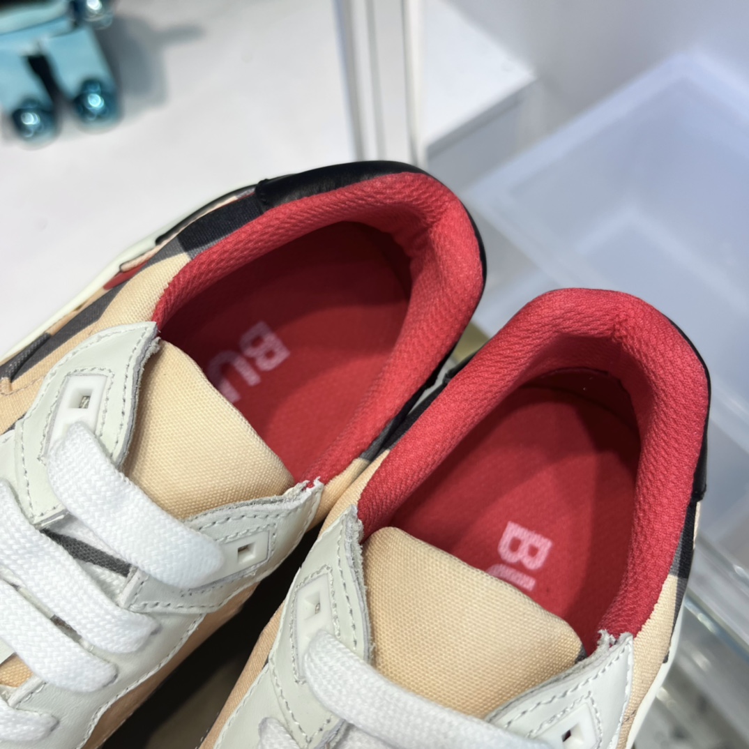 Burberry Check Nylon And Leather Sneakers - PerfectKickZ