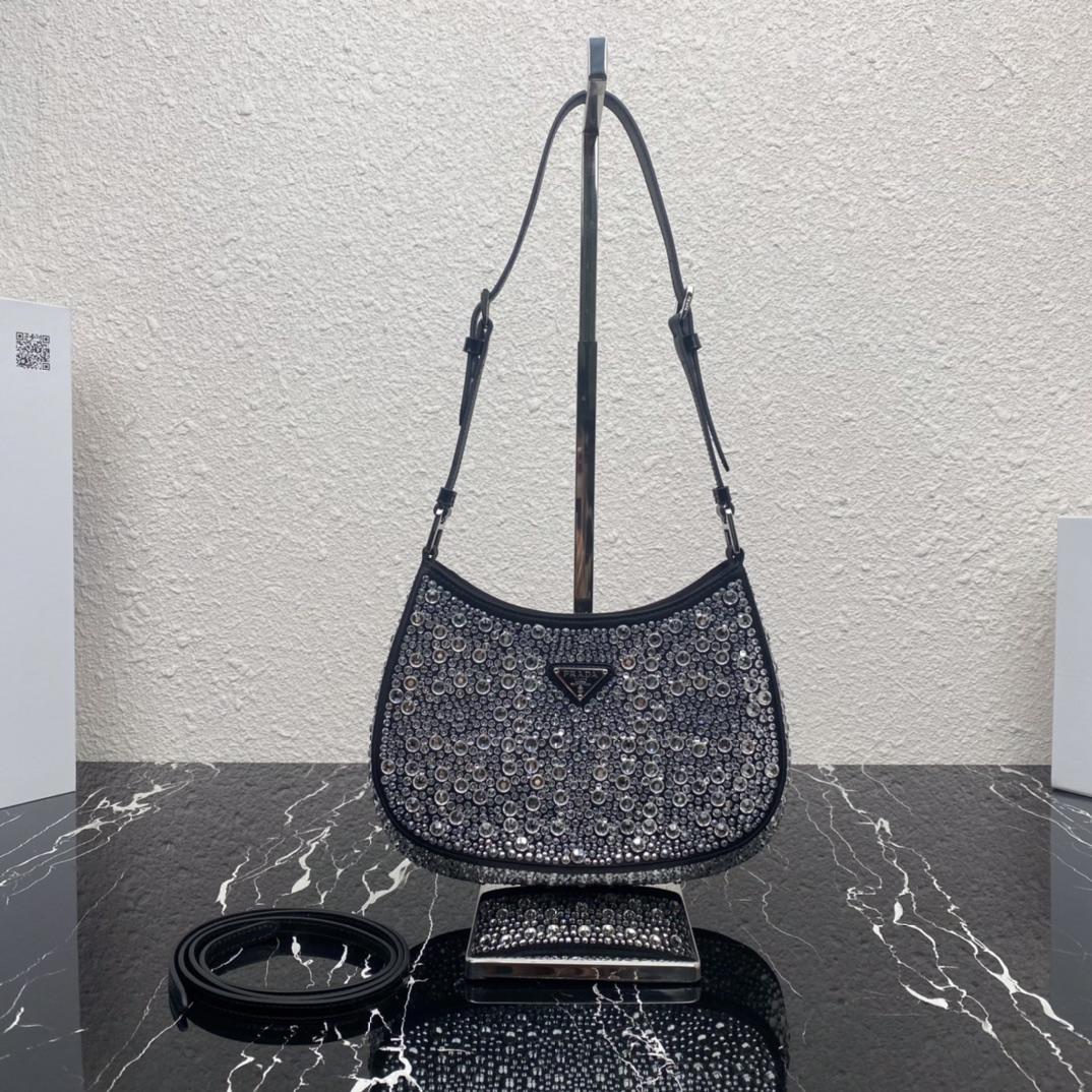 Prada Cleo Satin Bag With Crystals(22-18.5-4.5CM) - PerfectKickZ