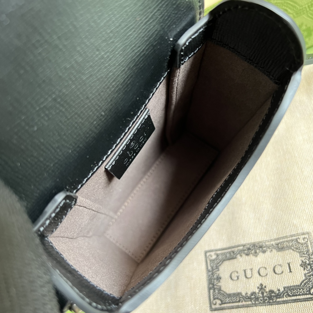 Gucci Black Mini GG Supreme Pouch(11.5-17-4cm) - PerfectKickZ