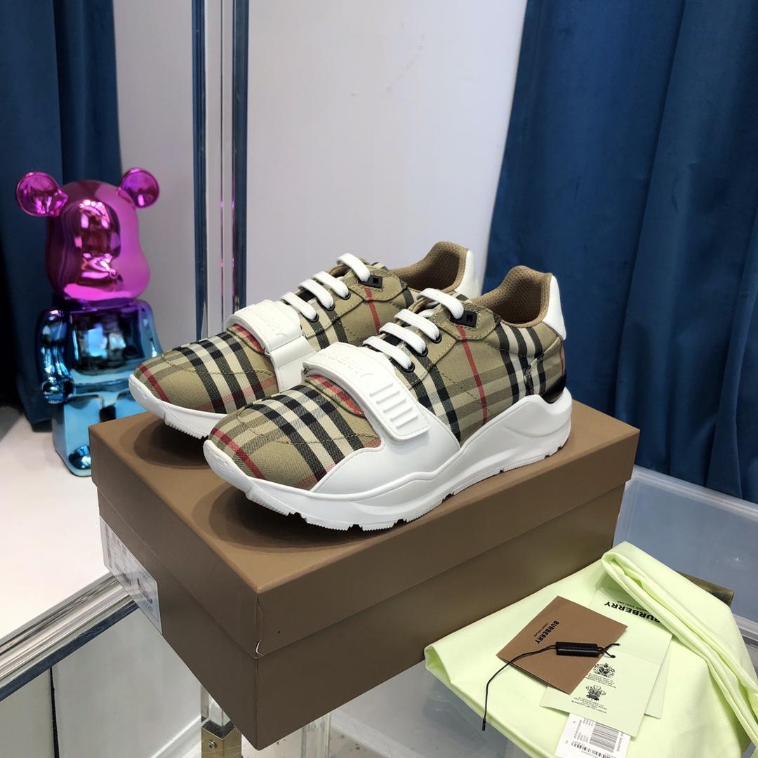 Burberry Vintage Check, Suede And Leather Sneakers - PerfectKickZ