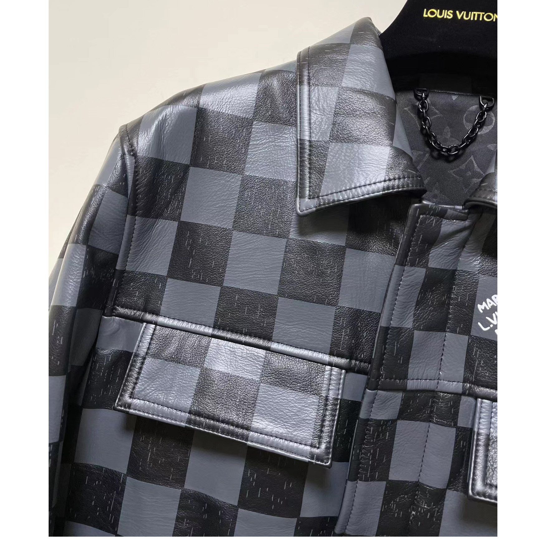 Louis Vuitton Damier Leather Jacket       1A9A0W - PerfectKickZ