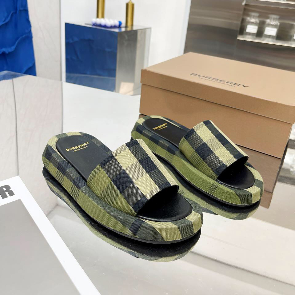 Burberry Check Cotton Slides - PerfectKickZ