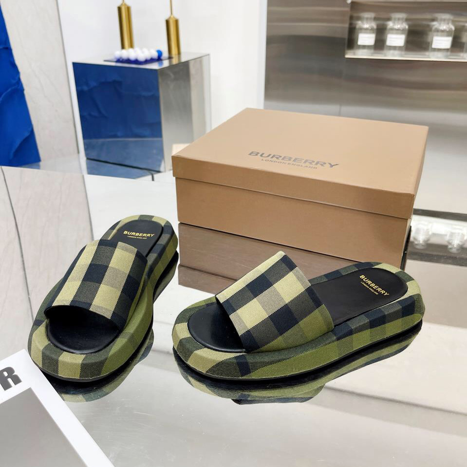 Burberry Check Cotton Slides - PerfectKickZ
