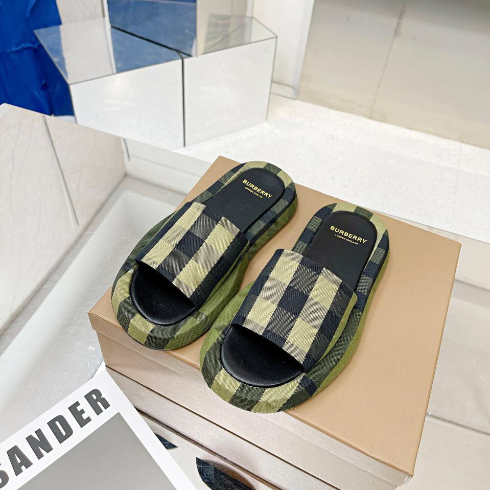 Burberry Check Cotton Slides - PerfectKickZ