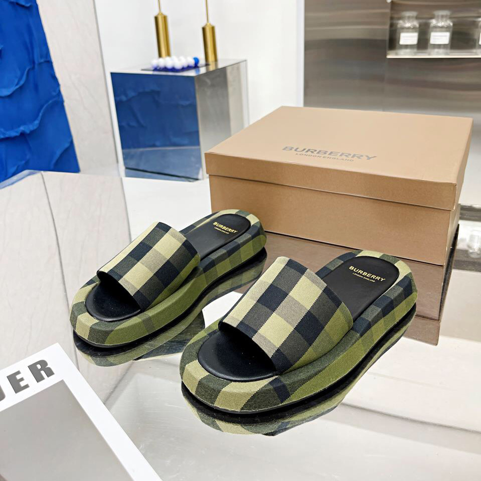 Burberry Check Cotton Slides - PerfectKickZ