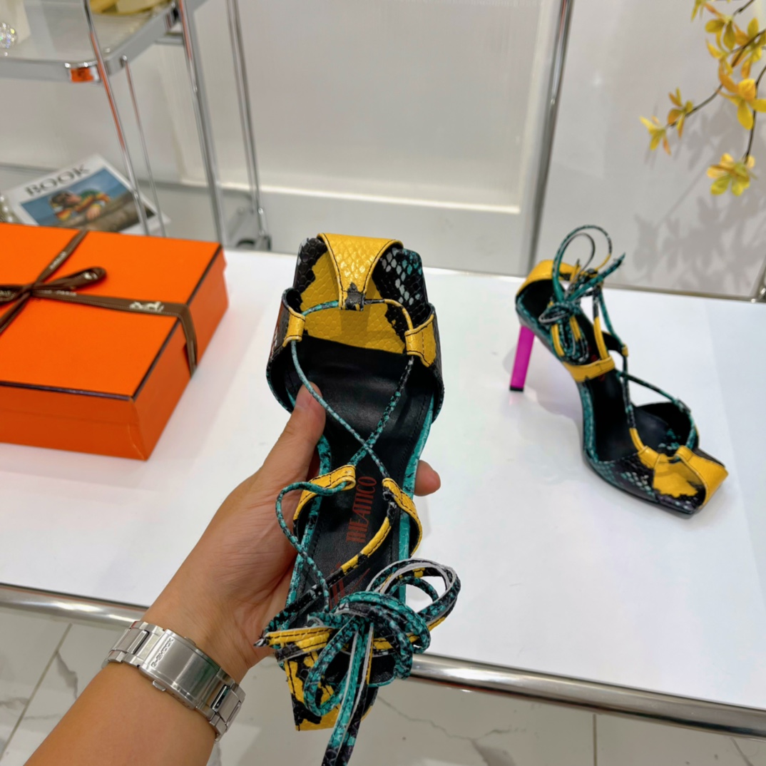 The Attico ''Adele'' Green And Yellow Sandal - PerfectKickZ